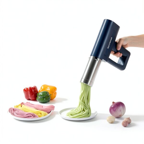 Narcissus Electric Pasta Maker, 3 in 1 Handheld Pasta Maker Machine, 4000mAh Larger Battery, Cordless for Portable Design, Automatic Dough Press, Blue, Include a Cleaning Brush-5