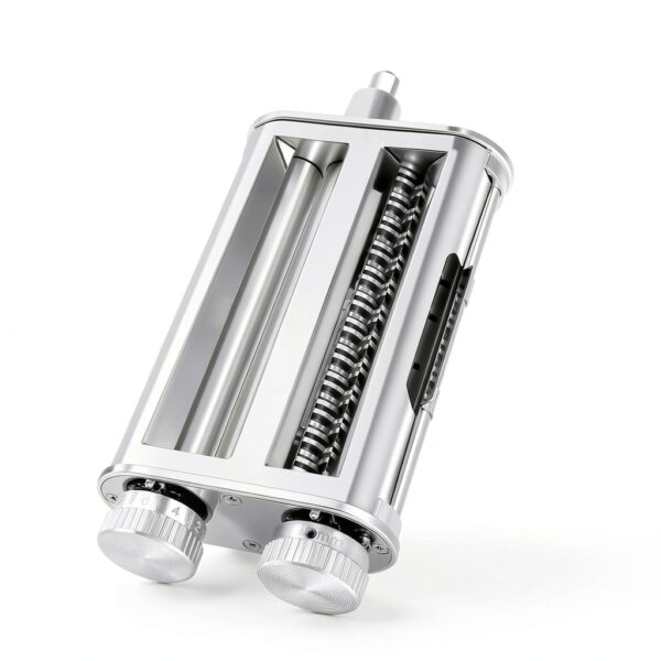 Pasta Maker Attachment for KitchenAid Stand Mixers, 3-in-1 Stainless Steel Pasta Roller & Cutter Set with Spaghetti and Fettuccine Blades, Includes 1 Metal Knob Screw Replacement-1