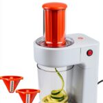 MasterChef Electric Spiralizer- 3-in-1 Vegetable Noodle Pasta Maker- Homemade Low Carb, Keto, Vegan, Gluten Free- Zoodle Zucchini Veggie Slicer & XL Hopper, FREE Recipes- Quick Healthy Meal Prep Gift-0