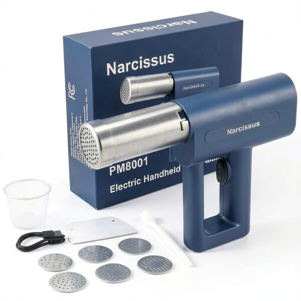 Narcissus Electric Pasta Maker, 3 in 1 Handheld Pasta Maker Machine, 4000mAh Larger Battery, Cordless for Portable Design, Automatic Dough Press, Blue, Include a Cleaning Brush-6
