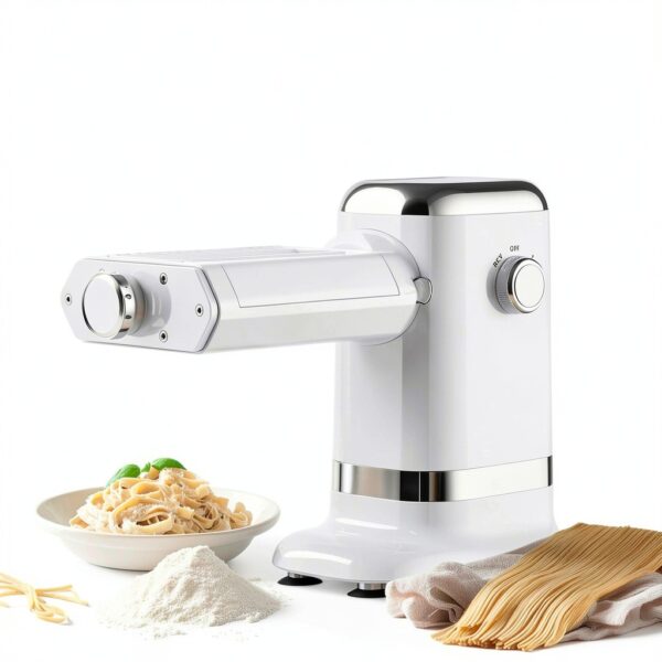 GVODE Electric Pasta Maker - 3-in-1 Pasta Sheet Roller & Cutter Set 700W Max Motor, includes Fettuccine & Spaghetti Maker with Cleaning Brush, White-5