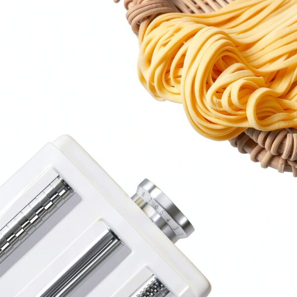 Pasta Maker Attachment for Kitchenaid/ Cuisinart Mixers, Noodle Maker 3 in 1 Set of Pasta Roller Fettuccine Cutter Spaghetti Cutter and Cleaning Brush, Electric Pasta Makers White-2