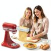 3 Pieces Pasta Maker Attachment for Kitchenaid Stand Mixers, Noodle Maker 3 PCs Set of Pasta Roller Fettuccine Cutter Spaghetti Cutter, Pasta Attachments Accessories with Cleaning Brush-8