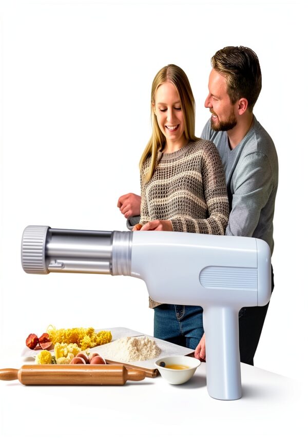 Handheld Electric Noodle Machine, Portable Italian Noodle Making Machine With Mold And Cutting Tools, 6-In-1 Cordless Noodle Machine, Automatic Dough Pressing Machine With Cleaning Brush - White-4