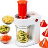 MasterChef Electric Spiralizer- 3-in-1 Vegetable Noodle Pasta Maker- Homemade Low Carb, Keto, Vegan, Gluten Free- Zoodle Zucchini Veggie Slicer & XL Hopper, FREE Recipes- Quick Healthy Meal Prep Gift-4